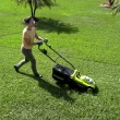 Sun Joe 24V-X2-17LM 48-Volt* IONMAX Cordless Lawn Mower Kit W/ Collection Bag, 17-inch, 6-Position, W/ 2 x 4.0-Ah Batteries + Charger