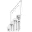 Aqua Select Anti-Slip in-Pool Steps, White, for Above Ground Swimming Pools, Can Mount to Decks 48" to 54" H