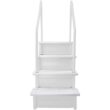 Aqua Select Anti-Slip in-Pool Steps, White, for Above Ground Swimming Pools, Can Mount to Decks 48" to 54" H