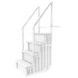 Aqua Select Anti-Slip in-Pool Steps, White, for Above Ground Swimming Pools, Can Mount to Decks 48