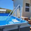 Poolzilla Premium Pool Step Ladder for Above Ground Pools - Deck Mounted Ladder w/Double Handrails