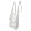 Vinyl Works 24 Inch in Pool Step Ladder, Adjustable Stair Entry System with Handrails and Non-Slip Surface, White