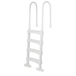Vinyl Works Snap & Lock Pool Ladder, Plastic Step Ladder for Above Ground or In Ground Swimming Pool, White