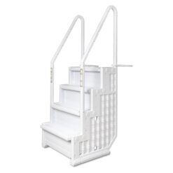 Poolzilla Premium Pool Step Ladder for Above Ground Pools - Deck Mounted Ladder w/Double Handrails