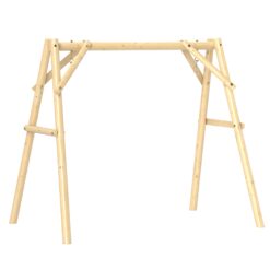 Outsunny 660 lbs Porch Swing Frame, Heavy Duty A-Frame Wooden Swing Stand for DIY Painting, Freestanding Hanging Chair Stand Only