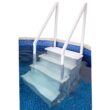 Aqua Select Anti-Slip in-Pool Steps, White, for Above Ground Swimming Pools, Can Mount to Decks 48" to 54" H