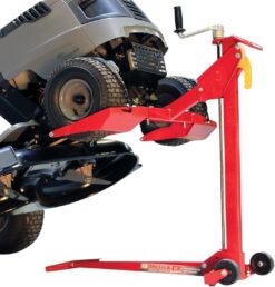 MoJack EZ Max - Riding Lawn Mower Lift, 450lb Lifting Capacity, Fits Most Residential & ZTR Mowers, Space-Saving Folding, Red