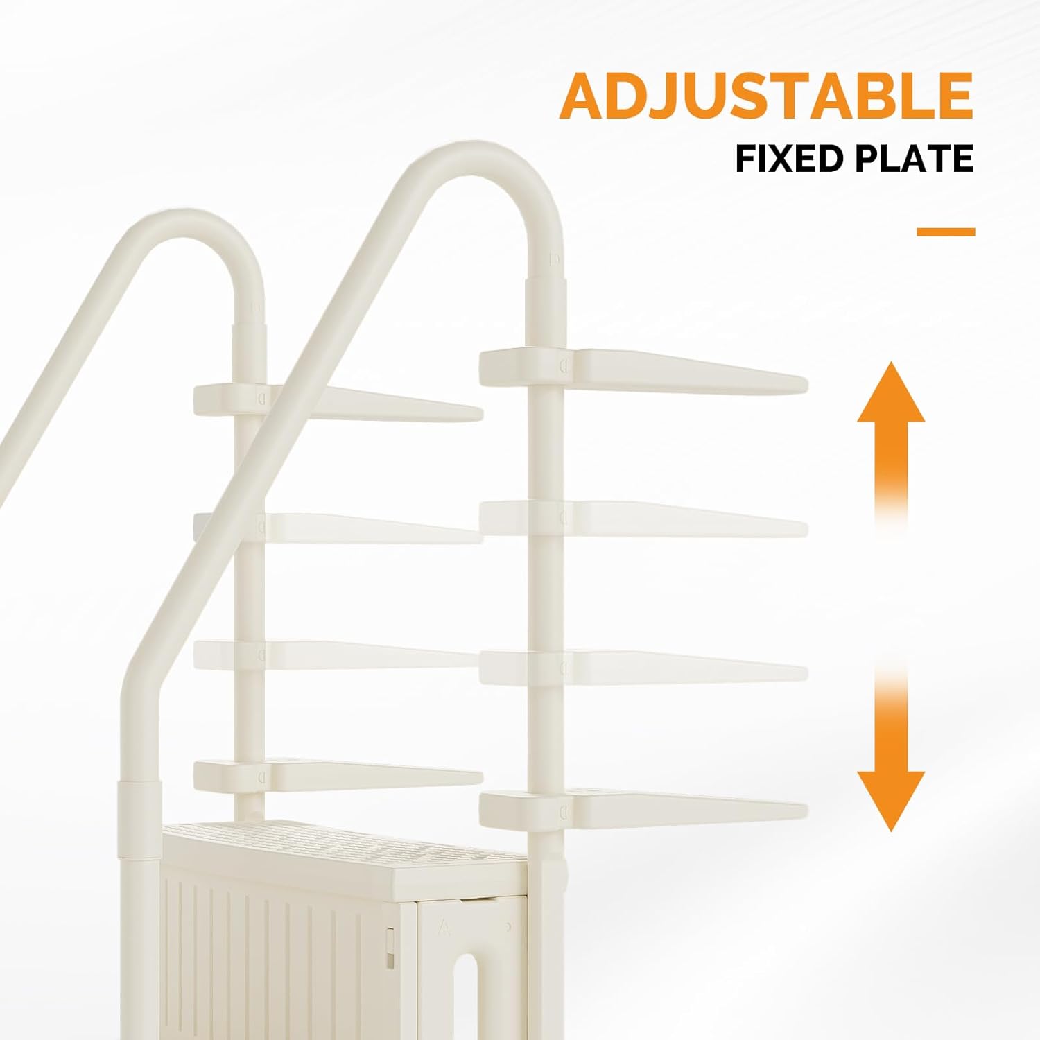 VINGLI Pool Ladder Heavy-Duty Safety Step for Above Ground Pools Stair Entry System with Handrails, White and Grey (White, 4 Steps) VINGLI Pool Ladder Heavy-Duty Safety Step for Above Ground Pools Stair Entry System with Handrails, White and Grey (White, 4 Steps) - Image 6