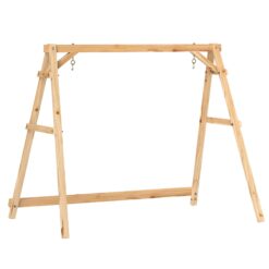 Outsunny 770lbs Porch Swing Frame, Heavy Duty A-Frame Wooden Swing Stand with Reinforced Bars, Freestanding Hanging Chair Stand Only