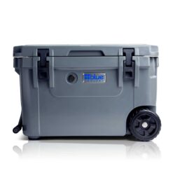Blue Coolers Ice Vault – 60 Quart Roto-Molded Ice Cooler, Charcoal Gray with Wheels