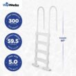 Vinyl Works Snap & Lock Pool Ladder, Plastic Step Ladder for Above Ground or In Ground Swimming Pool, White