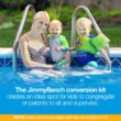 The Jimmy Bench for Inground Pool Ladders (Rails NOT Included/Bench & Hardware Only), White