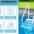 Poolzilla Premium Pool Step Ladder for Above Ground Pools - Deck Mounted Ladder w/Double Handrails