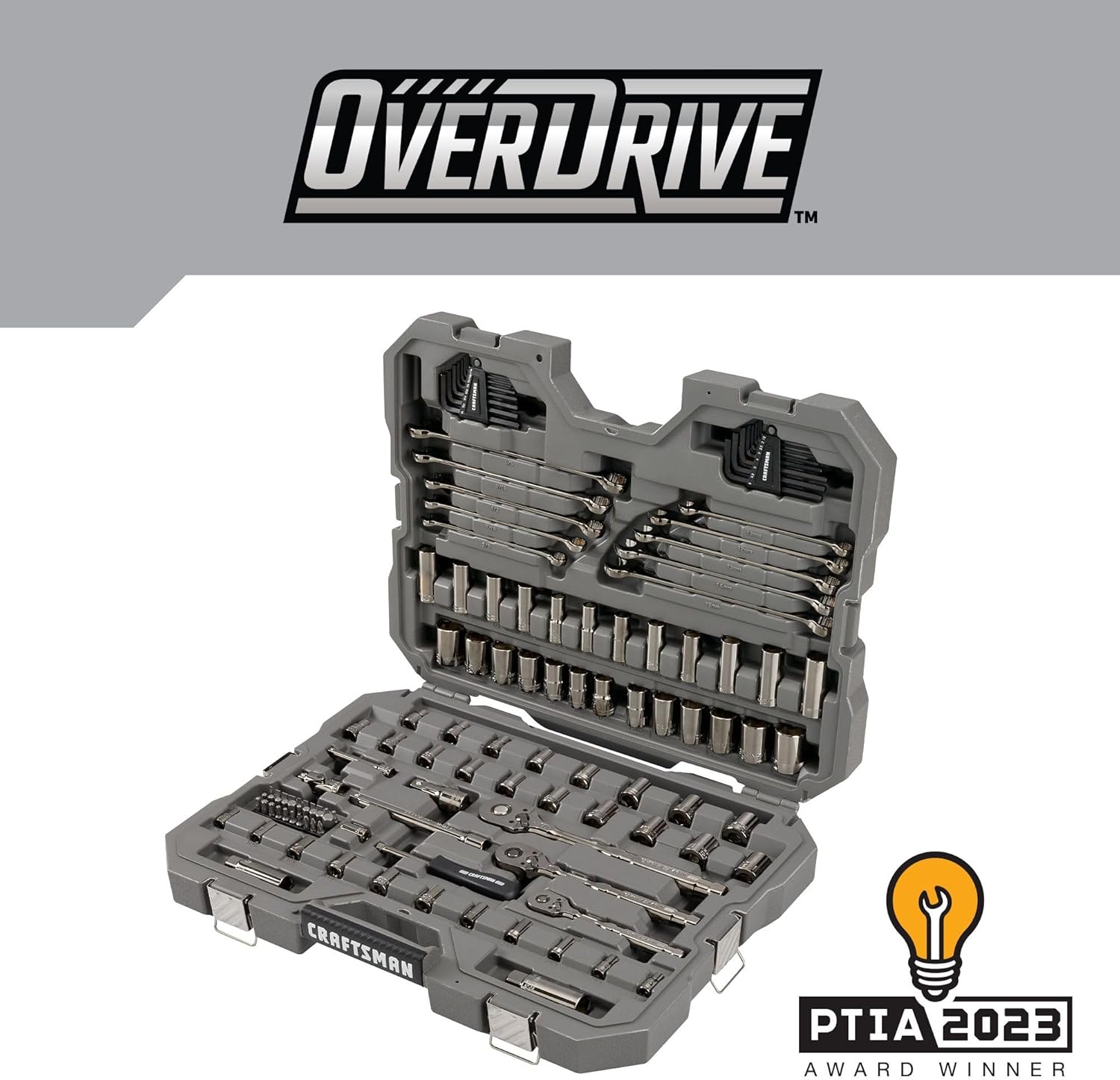 CRAFTSMAN OVERDRIVE 121-Piece Gunmetal Chrome Mechanics Tool Set, Standard SAE/Metric Socket Set, with Hard Case (CMMT99121L) CRAFTSMAN OVERDRIVE 121-Piece Gunmetal Chrome Mechanics Tool Set, Standard SAE/Metric Socket Set, with Hard Case (CMMT99121L) - Image 8