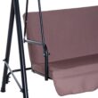 Outsunny 3-Seat Outdoor Patio Swing Chair with Removable Cushion, Steel Frame Stand and Adjustable Tilt Canopy for Patio, Brown