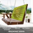 Outsunny Upgraded Wooden Porch Swing 3-Seater, 5 FT Outdoor Patio Swing Bench with Cupholders, Hanging Chains, Carbonized