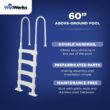 Vinyl Works Snap & Lock Pool Ladder, Plastic Step Ladder for Above Ground or In Ground Swimming Pool, White