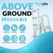 Poolzilla Pool Step Ladder for Above Ground Pools - A-Frame Flip Up Ladder w/Non Skid Platform - for 48’’ to 54’’ in. Above Ground Pools Poolzilla Pool Step Ladder for Above Ground Pools - A-Frame Flip Up Ladder w/Non Skid Platform - for 48’’ to 54’’ in. Above Ground Pools
