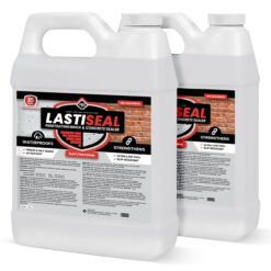LastiSeal Brick & Concrete Sealer - Waterproofs & Strengthens Brick, Concrete, Pavers, Porous Stone - Flat/Natural - 5 Gals