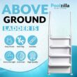 Poolzilla Premium Pool Step Ladder for Above Ground Pools - Deck Mounted Ladder w/Double Handrails