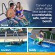 The Jimmy Bench for Inground Pool Ladders (Rails NOT Included/Bench & Hardware Only), White