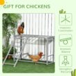 PawHut Chicken Activity Play with Swing Set for 3-4 Birds, Wooden Chicken Coop Accessory with Multiple Chicken Perches & Hen Ladder Gray