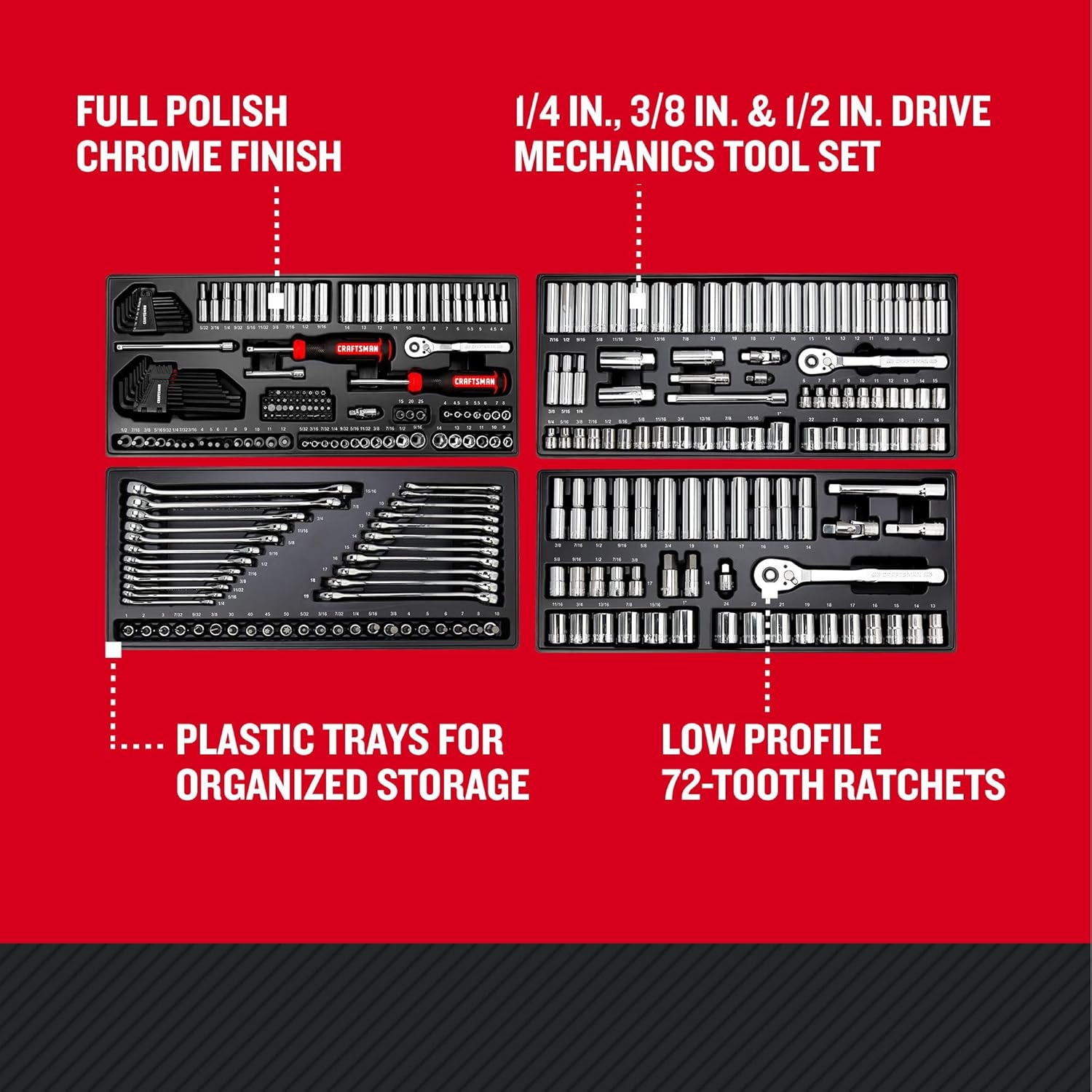 CRAFTSMAN 308 Piece Mechanics Tool Set, Socket and Wrench Set (CMMT45939) CRAFTSMAN 308 Piece Mechanics Tool Set, Socket and Wrench Set (CMMT45939) - Image 7