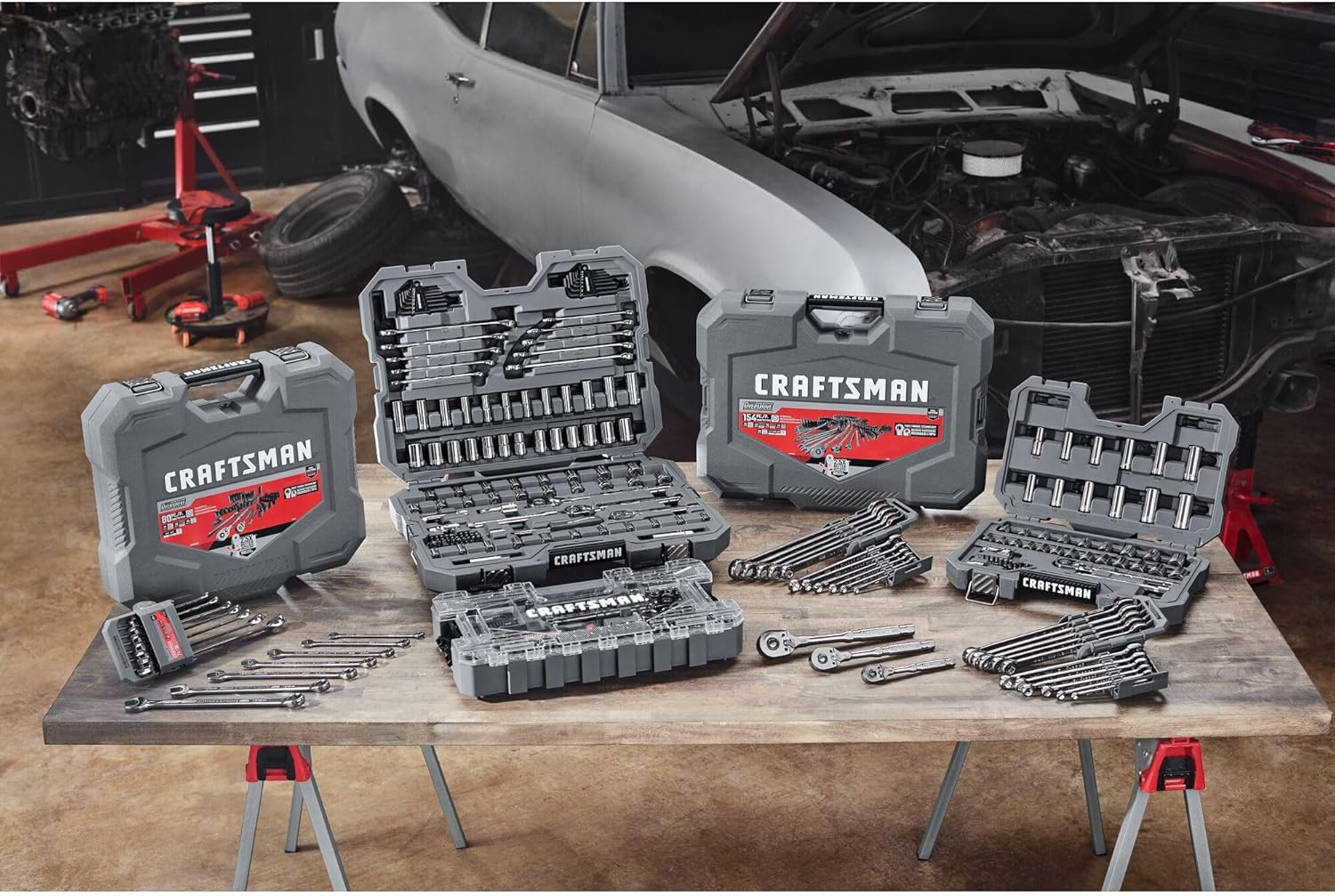 CRAFTSMAN OVERDRIVE 121-Piece Gunmetal Chrome Mechanics Tool Set, Standard SAE/Metric Socket Set, with Hard Case (CMMT99121L) CRAFTSMAN OVERDRIVE 121-Piece Gunmetal Chrome Mechanics Tool Set, Standard SAE/Metric Socket Set, with Hard Case (CMMT99121L) - Image 2