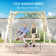 Outsunny 660 lbs Porch Swing Frame, Heavy Duty A-Frame Wooden Swing Stand for DIY Painting, Freestanding Hanging Chair Stand Only