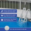 Vinyl Works 24 Inch in Pool Step Ladder, Adjustable Stair Entry System with Handrails and Non-Slip Surface, White