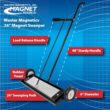 Master Magnetics Heavy Duty Magnetic Sweeper - Heavy Duty Push-Type with Release, 24" Sweeping Width, MFSM24RX Master Magnetics Heavy Duty Magnetic Sweeper - Heavy Duty Push-Type with Release, 24" Sweeping Width, MFSM24RX