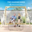 Outsunny 770lbs Porch Swing Frame, Heavy Duty A-Frame Wooden Swing Stand with Reinforced Bars, Freestanding Hanging Chair Stand Only