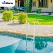 Vinyl Works Snap & Lock Pool Ladder, Plastic Step Ladder for Above Ground or In Ground Swimming Pool, White