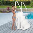 VINGLI Pool Ladder Heavy-Duty Safety Step for Above Ground Pools Stair Entry System with Handrails, White and Grey (White, 4 Steps) VINGLI Pool Ladder Heavy-Duty Safety Step for Above Ground Pools Stair Entry System with Handrails, White and Grey (White, 4 Steps)