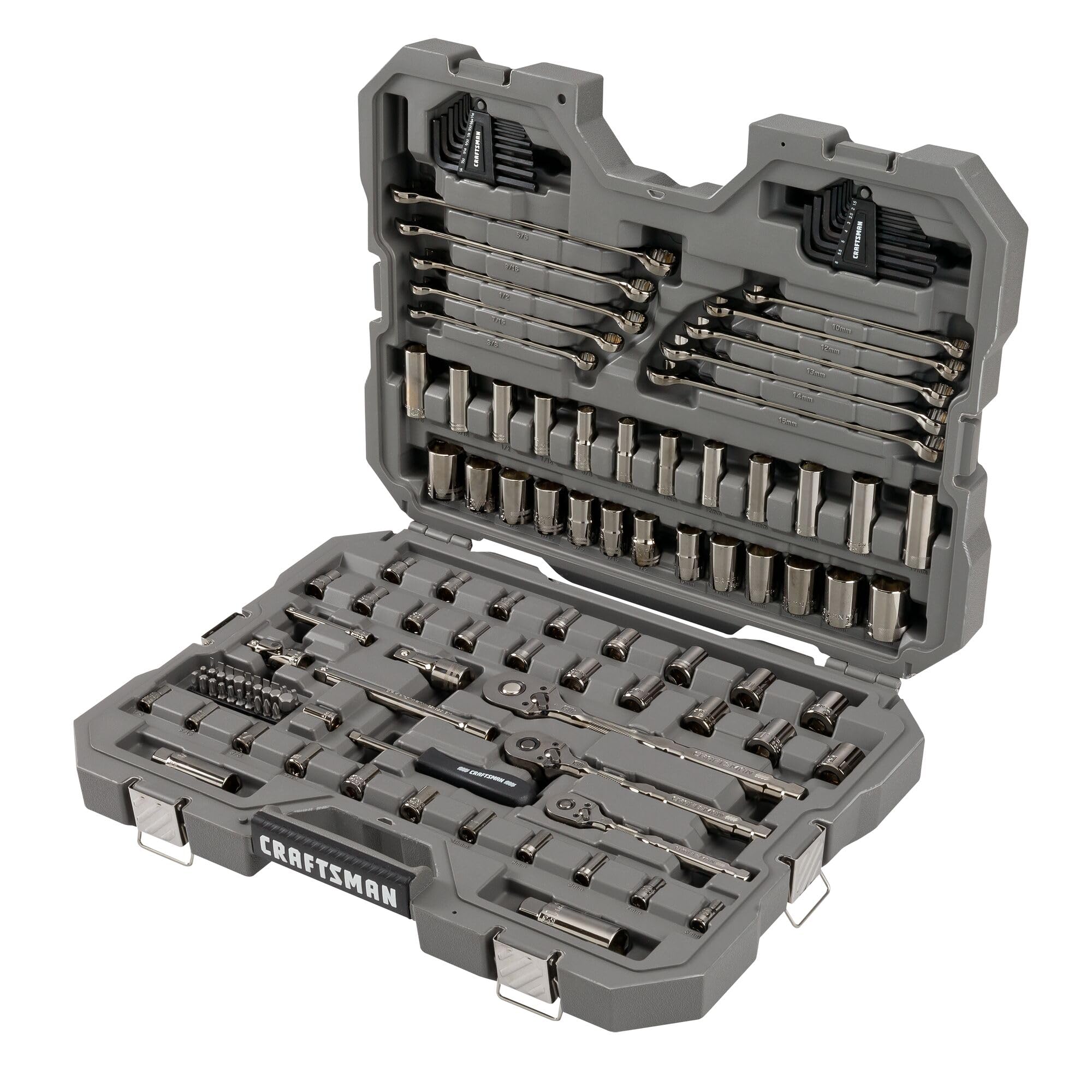 CRAFTSMAN OVERDRIVE 121-Piece Gunmetal Chrome Mechanics Tool Set, Standard SAE/Metric Socket Set, with Hard Case (CMMT99121L) CRAFTSMAN OVERDRIVE 121-Piece Gunmetal Chrome Mechanics Tool Set, Standard SAE/Metric Socket Set, with Hard Case (CMMT99121L) - Image 5
