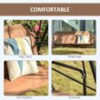 Outsunny 3-Person Porch Swing with Stand, Outdoor Swing for Patio Porch, Brown