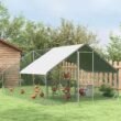 PawHut Chicken Activity Play with Swing Set for 3-4 Birds, Wooden Chicken Coop Accessory with Multiple Chicken Perches & Hen Ladder Gray