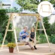 Outsunny 770lbs Porch Swing Frame, Heavy Duty A-Frame Wooden Swing Stand with Reinforced Bars, Freestanding Hanging Chair Stand Only