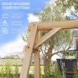 Outsunny 770lbs Porch Swing Frame, Heavy Duty A-Frame Wooden Swing Stand with Reinforced Bars, Freestanding Hanging Chair Stand Only