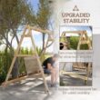 Outsunny 770lbs Porch Swing Frame, Heavy Duty A-Frame Wooden Swing Stand with Reinforced Bars, Freestanding Hanging Chair Stand Only