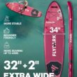 FLYPARK 11'x34 Inflatable Paddle Boards, Extra Wide SUP for 420lbs/3Adults, Yoga Stand Up Paddle Board, 110L Backpack
