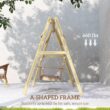 Outsunny 660 lbs Porch Swing Frame, Heavy Duty A-Frame Wooden Swing Stand for DIY Painting, Freestanding Hanging Chair Stand Only