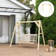Outsunny 660 lbs Porch Swing Frame, Heavy Duty A-Frame Wooden Swing Stand for DIY Painting, Freestanding Hanging Chair Stand Only
