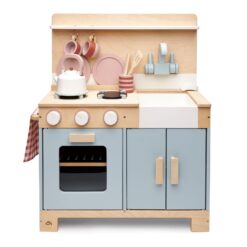 Tender Leaf Toys - Mini Chef Home Kitchen - Wooden Kitchenette Fully Equipped with Accessories