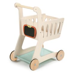 Tender Leaf Toys - Shopping Cart - Wooden Shopping Cart with Extra Storage