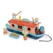 Tender Leaf Toys - Little Otter Canal Boat - 23 Pcs Furnished Wooden Boat Toy