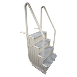 Confer Plastics Step-1X: Sturdy Above Ground Entry System - Proudly Made in USA. Warm Grey with Grey Treads