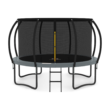 JUMPZYLLA Trampoline Outdoor 10FT with Enclosure and Ladder, ASTM Approved Recreational Trampoline for Kids and Adults, Anti-Rust Coated Frame, Gray