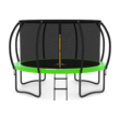 JUMPZYLLA Trampoline Outdoor 10FT with Enclosure and Ladder, ASTM Approved Recreational Trampoline for Kids and Adults, Anti-Rust Coated Frame, Green