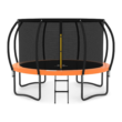 JUMPZYLLA Trampoline Outdoor 10FT with Enclosure and Ladder, ASTM Approved Recreational Trampoline for Kids and Adults, Anti-Rust Coated Frame, Orange